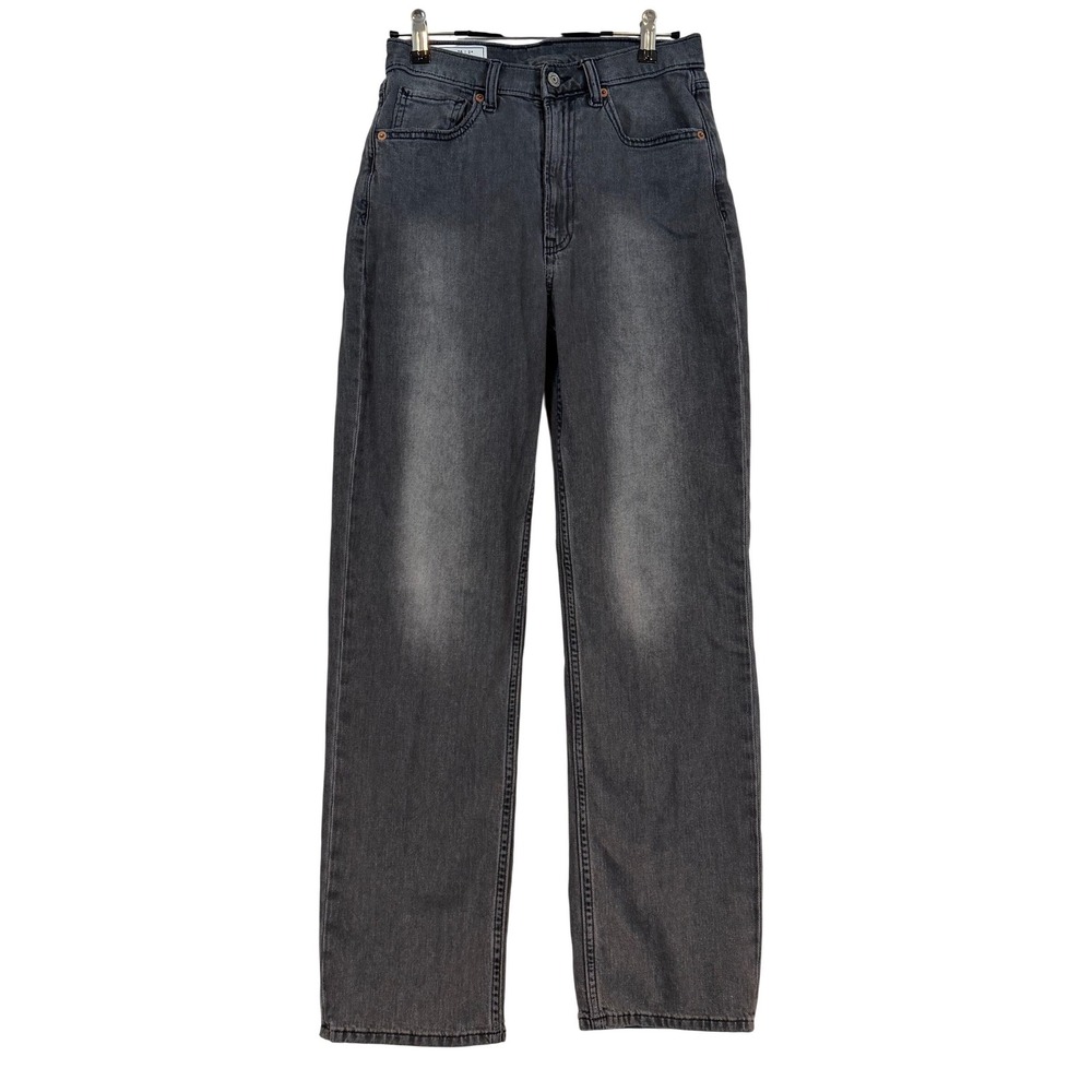 Gap Loose High Rise Jeans Womens 26 2R Washed Black Gray Straight Leg Denim 90's
